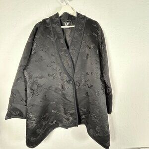 VLAY by Viktoria Chulay Women's Black Butterfly Embroidered Jacket Art to Wear